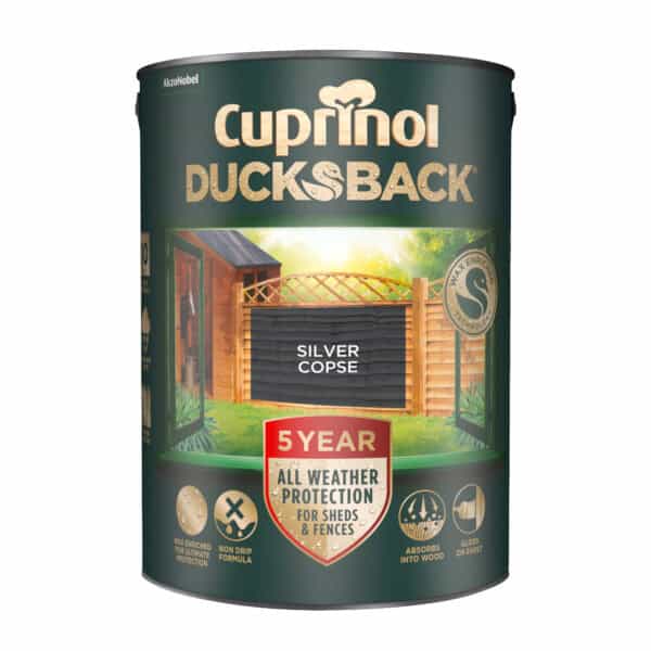 Cuprinol Ducksback Fence & Shed Treatment 5L Silver Copse – Long-Lasting Waterproof Colour