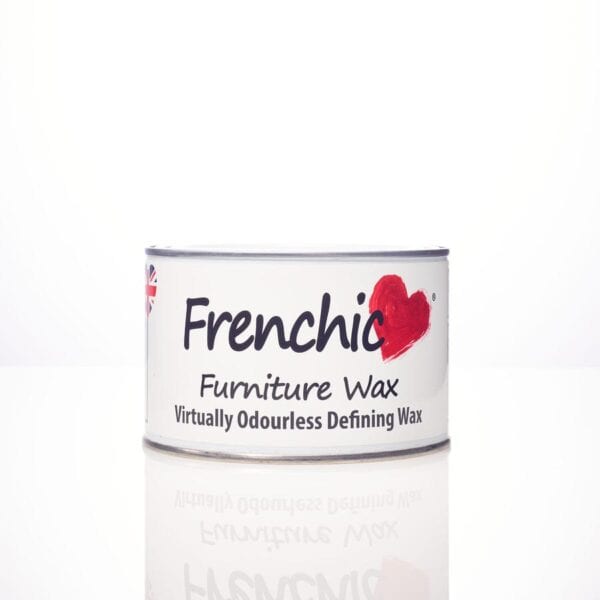 Frenchic Furniture Wax tin labeled 'Virtually Odourless Defining Wax' against a white background.