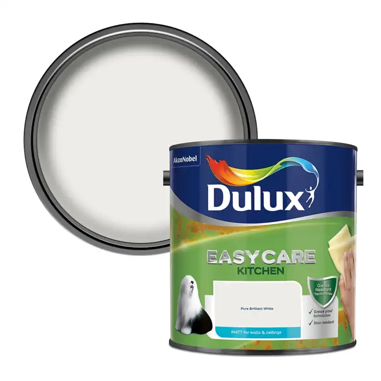 Dulux Easycare Kitchen Brilliant White 2.5L – Grease and Stain Resistant Matt Paint