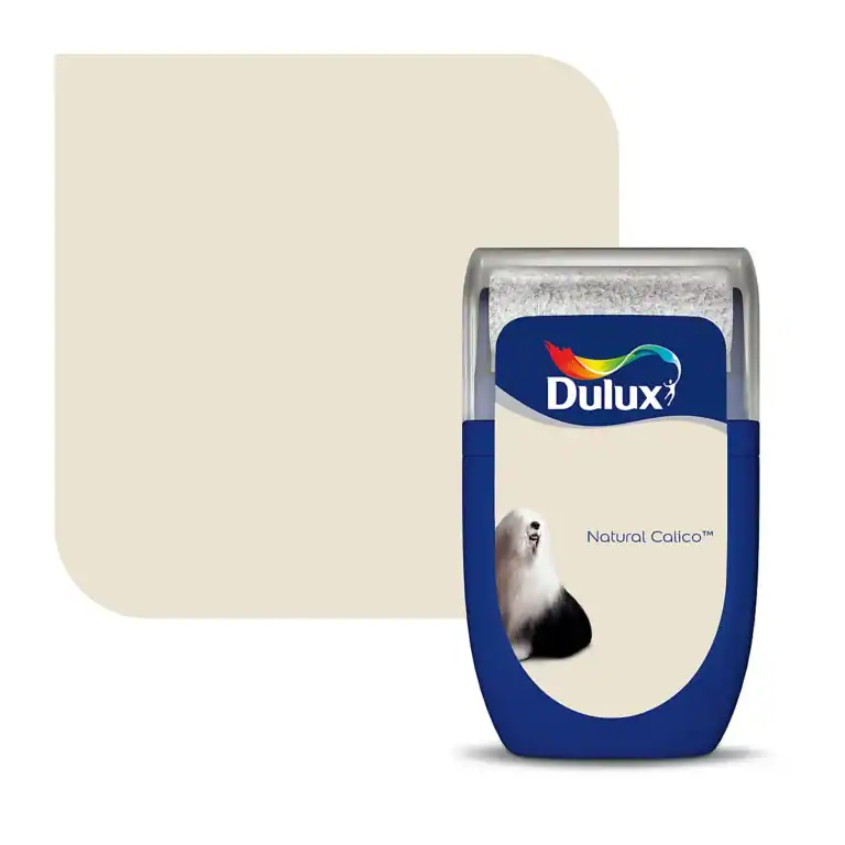 Dulux 59ml Tester Pot Natural Calico – sample paint pot for trying wall and ceiling colours.