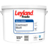 10-litre tin of Leyland Contract Matt Brilliant White emulsion paint for walls and ceilings