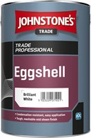Johnstone's Trade Eggshell Brilliant White paint tin for interior wood and metal