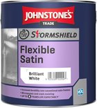 Johnstone’s Trade Stormshield Flexible Satin Brilliant White 2.5 L – exterior satin paint for wood and metal