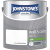 Johnstone's Pure Brilliant White Silk Emulsion paint for walls and ceilings, ideal for home decorating projects.