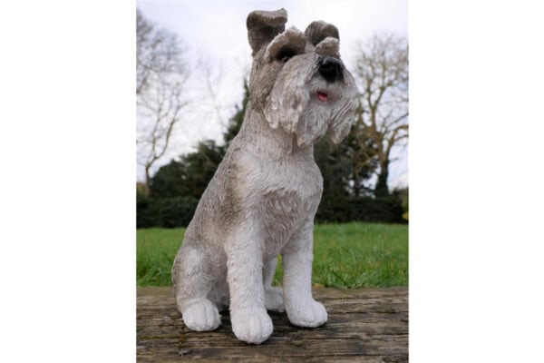 Stringers DIY Schnauser ornament, detailed dog figurine for home decor, outdoor or garden display, realistic craftsmanship, perfect gift for dog lovers.
