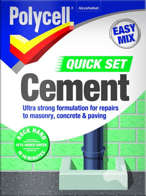 Polycell Quick Set Cement 2kg – fast-setting cement for masonry, brick, and concrete repairs