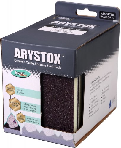 Arystox Ceramic Pro Flexi Sanding Pads assorted grades 10 pack– self-sharpening ceramic sanding pads for wood, paint, filler, and metal.