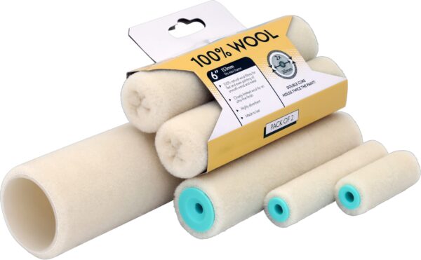 Axus Décor Blonde Series Wool Roller Sleeve group image – professional wool roller for solvent and water-based trim paints.