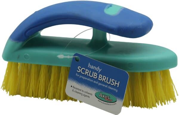 Axus Décor Blue Series Scrub Brush with stiff bristles and ergonomic handle.
