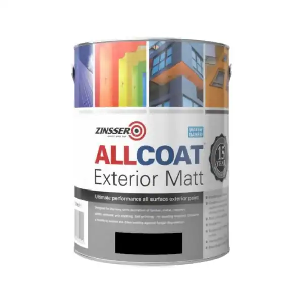 Zinsser AllCoat Exterior Water Based Matt – flat finish paint for wood, metal, masonry, and more
