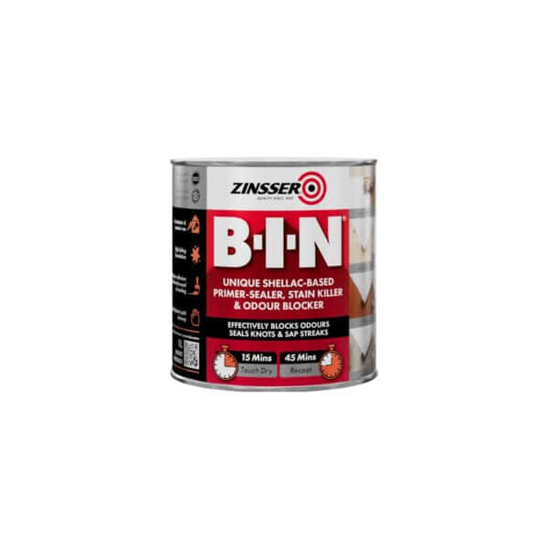 Zinsser B-I-N Primer 1l – shellac-based sealer and stain blocker for interior and spot exterior use
