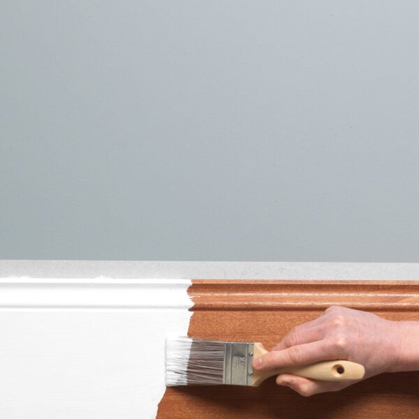 BIN shellac pirmer applied to stained skirting board.