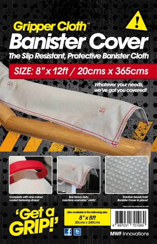 Gripper Cloth Dust Sheet 8x12 – heavy-duty non-slip protective sheet for decorating and DIY projects