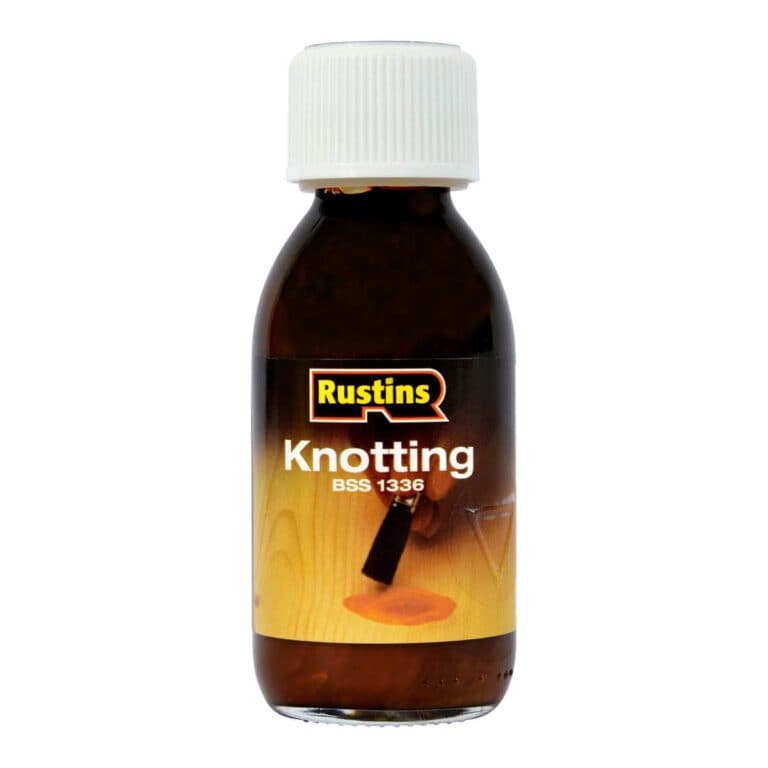 Rustins Knotting Solution 125ml – seals wood knots to stop resin bleed before painting