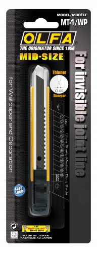 Olfa Wallpaper Knife 12.5mm MT1WP2– slim precision knife for wallpaper.