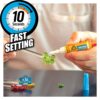 Person applying Gorilla Super Glue to a small green plastic flower, demonstrating quick 10-second bonding for DIY projects.