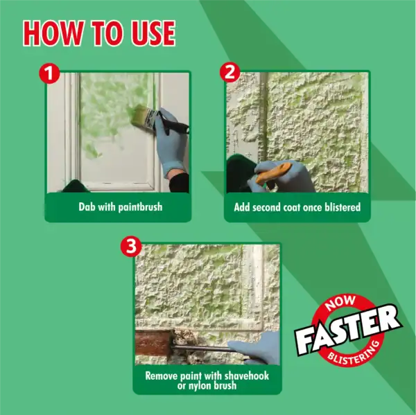 Step-by-step guide on using Nitromors paint remover for wall preparation and paint removal.