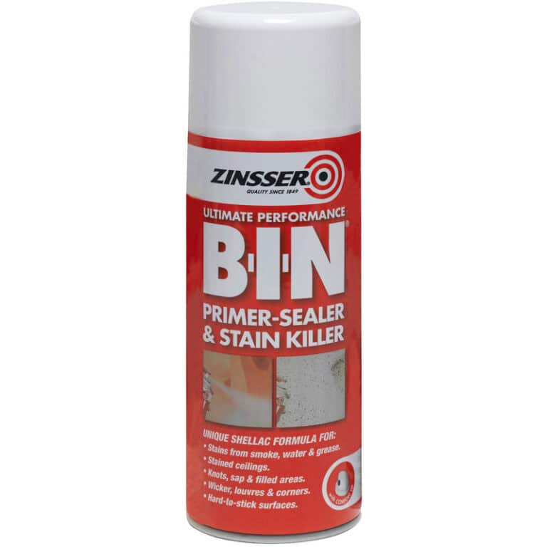 Zinsser B-I-N Primer Aerosol 400ml – shellac-based spray stain blocker and primer