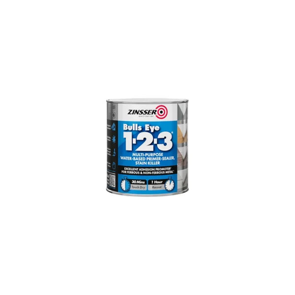 Zinsser Bulls Eye 1-2-3 Primer 500ml– all-surface water-based primer and sealer