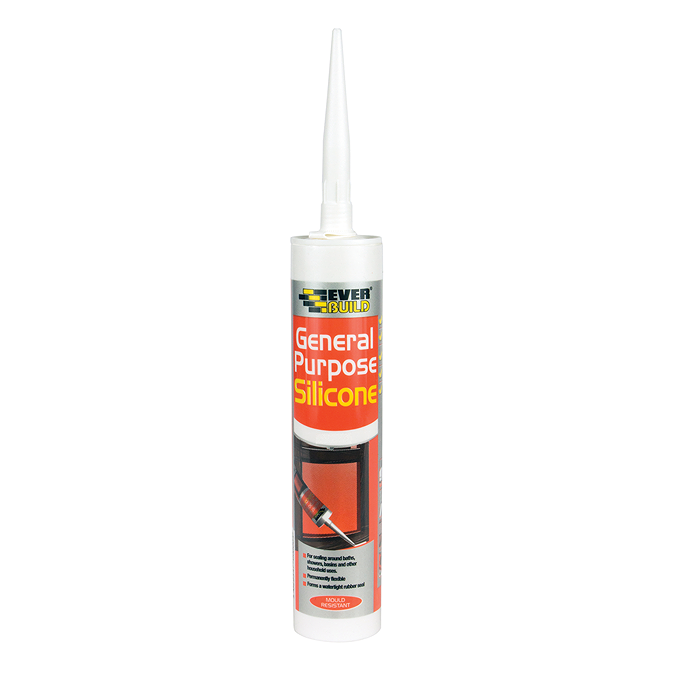Everbuild General Purpose Silicone – waterproof, flexible sealant for kitchens, bathrooms, and glazing