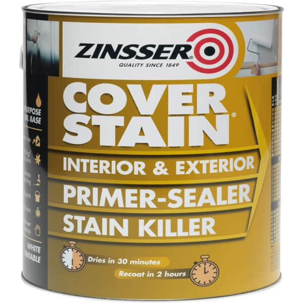 Zinsser Cover Stain Primer 2.5l – oil-based stain-blocking primer for interior and exterior use