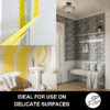 Interior wall painting with Frogtape on delicate surfaces, showcasing clean edges and professional finish in a home decor setting.