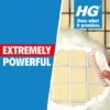 HG Grout Cleaner Spray being used to clean tiled grout lines, highlighting its powerful cleaning capabilities for tiles and grout.