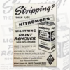 Vintage advertisement for Nitromors all-purpose paint remover, highlighting its fast-acting gel for paint, varnish, and lacquer removal.