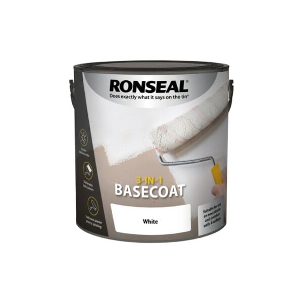 Tin of Ronseal 3 in 1 Basecoat for walls and ceilings