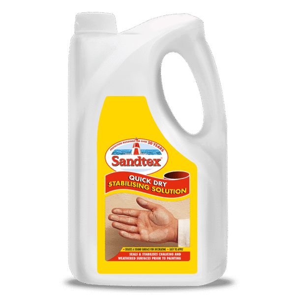 Sandtex Stabilising Solution 2.5L – masonry primer for sealing chalky and weathered surfaces