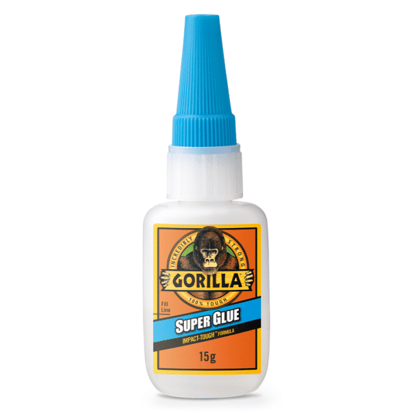 Gorilla Super Glue 15g. Fast-setting, impact-tough clear adhesive for instant repairs and precision bonding