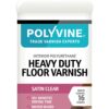 Polyvine Heavy Duty Clear Satin Floor Varnish 1l – ultra-tough, tintable coating for woode