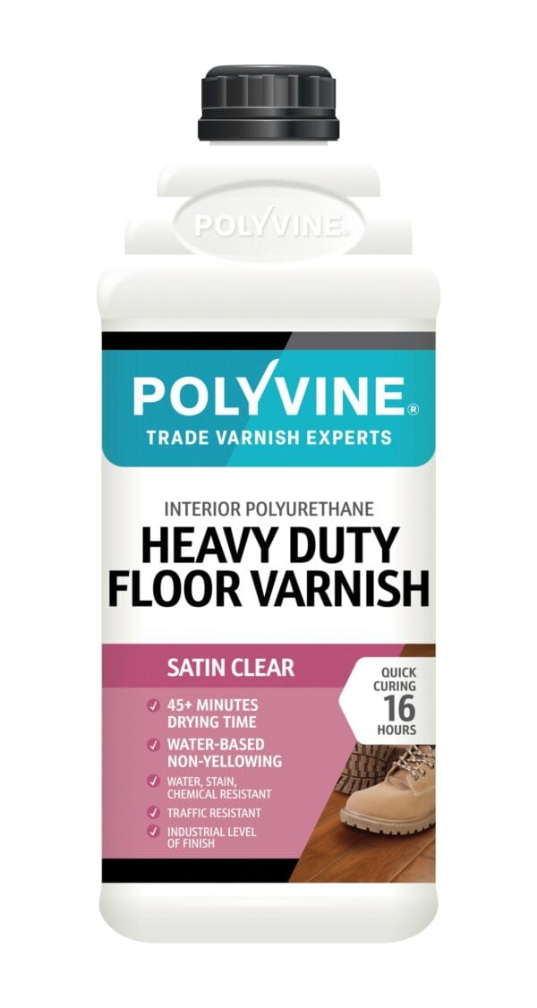Polyvine Heavy Duty Clear Satin Floor Varnish 2l – ultra-tough, tintable coating for woode