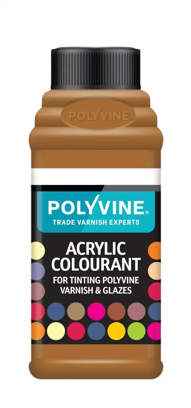 Polyvine Acrylic Colourant Teak 50g – concentrated tint in 25 colours for water-based finishes.