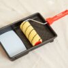 7" Black Plastic Paint Tray – Durable and Reusable with roller and paint