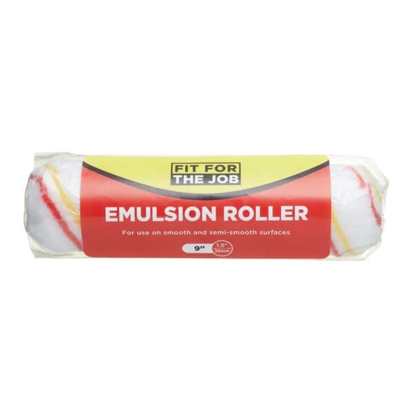 Fit For The Job Roller Sleeve 9" x 1.5" packaged – medium-pile roller for smooth, even paint application on walls and ceilings.