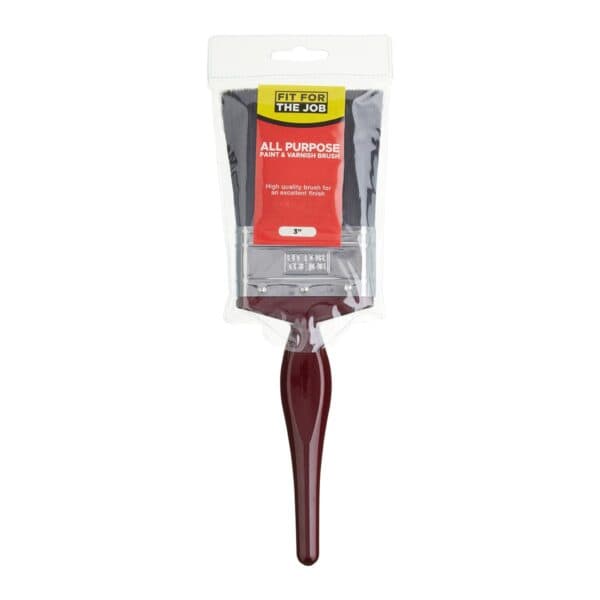 Fit For The Job All Purpose Paint Brush Range 3" Brush – synthetic bristle brushes available individually or in a 3-piece set for smooth paint application.