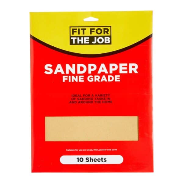 Fit For The Job Sandpaper Fine Grade – 10 sheets for smooth finishing