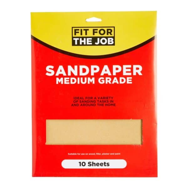 Fit For The Job Sandpaper Medium Grade – 10 sheet pack for general sanding