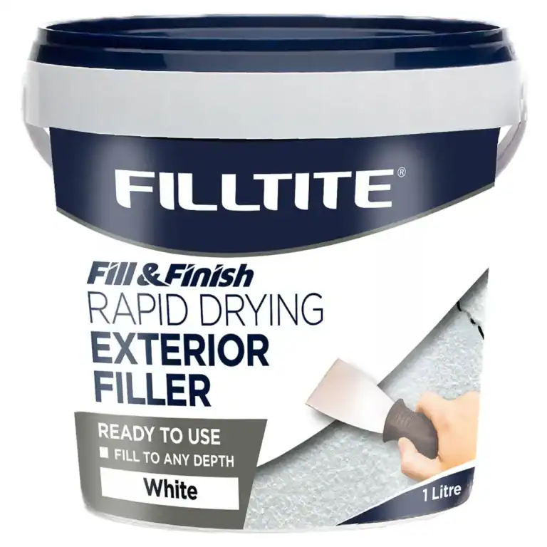 Filltite Fill & Finish exterior white filler 1 litre tub.