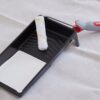 4" Black Plastic Paint Tray – Durable and Reusable with roller and paint