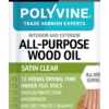 Polyvine Satin Clear Wood Oil for Interior and Exterior Use – 2.5L container