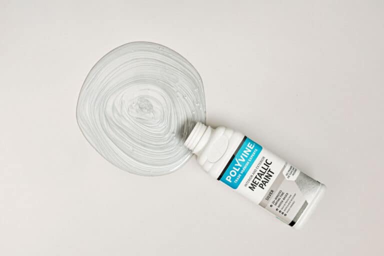 500ml Polyvine Metallic Interior/Exterior Paint Silver – decorative shimmering coating.