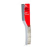 ProDec 14-inch wire brush with scraper packaged – heavy-duty steel bristles for rust and paint removal.