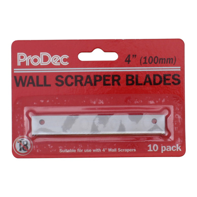 ProDec 4 inch wall scraper replacement blades 10 pack in retail packaging
