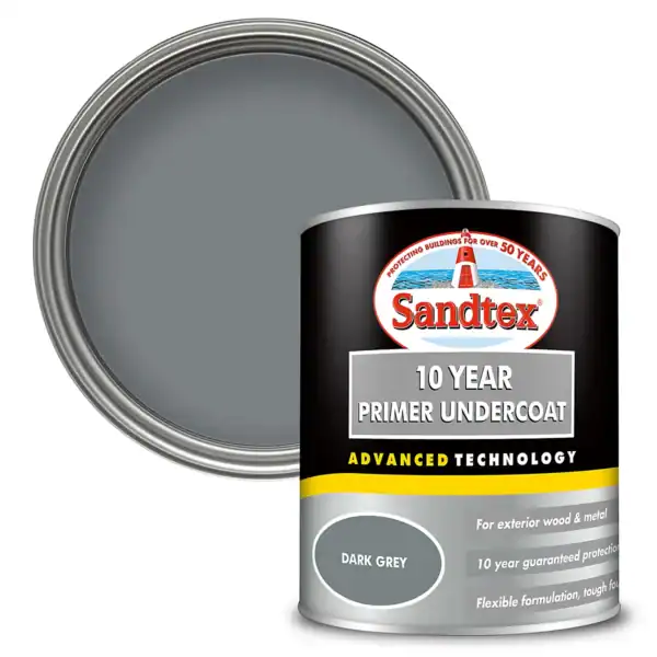 Sandtex 10 Year Primer Undercoat – durable exterior paint primer.