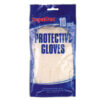 SupaDec latex disposable gloves 10 pack in retail packaging.