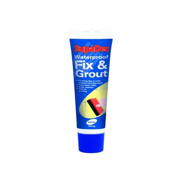 SupaDec waterproof fix and grout 330g tube.