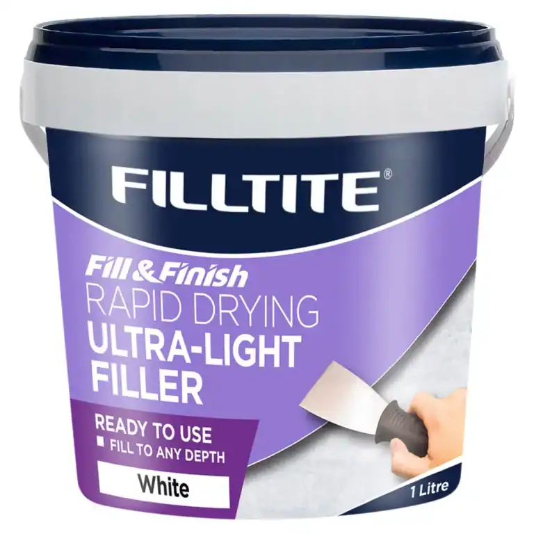 Filltite ultra light white filler 1.5kg ready to use tub.