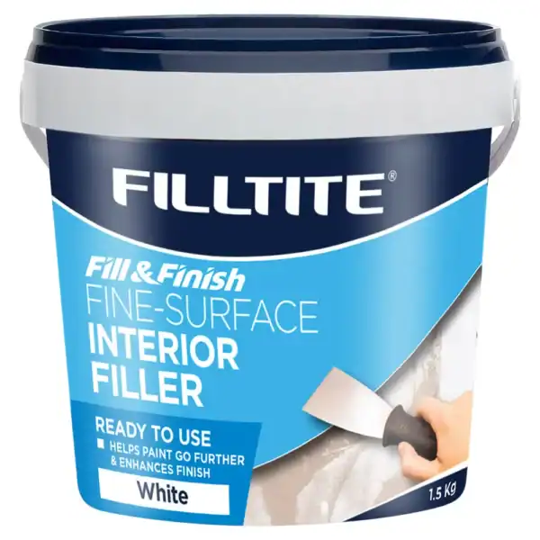 Filltite Fill & Finish Fine Surface Ready To Use Interior White Filler 1.5kg – ultra-smooth finishing filler.